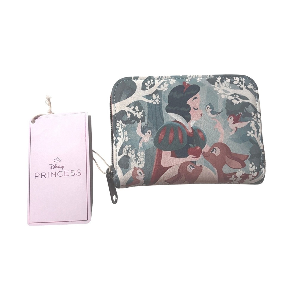 Loungefly Disney Wallet Snow White and Forest Friends Zip Around NWT Light Blue